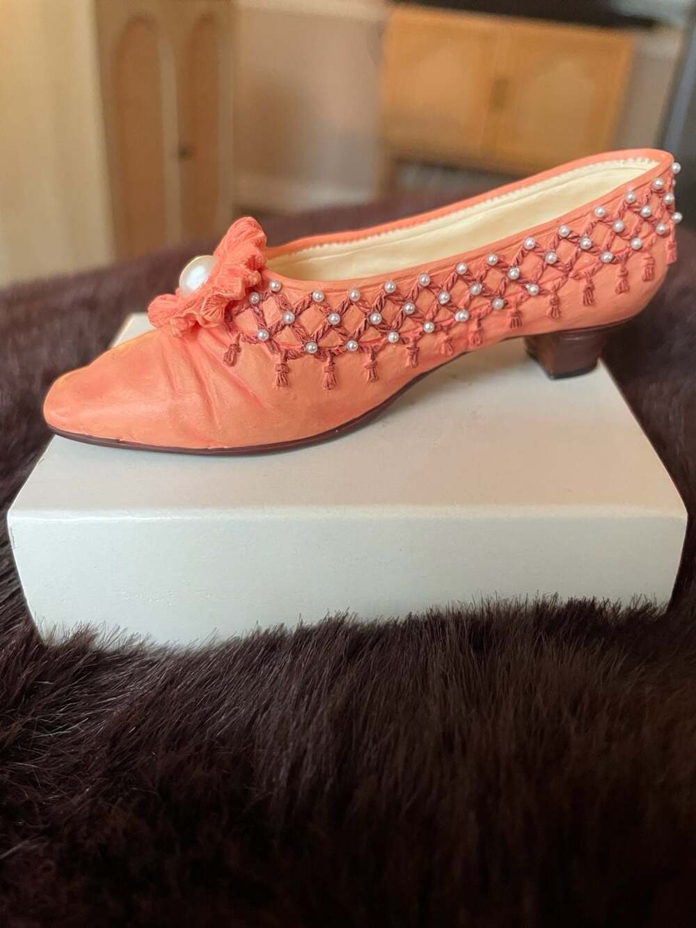 Raine Just The Right Shoe Tassels Figurine 25090 Peach 1863 Design